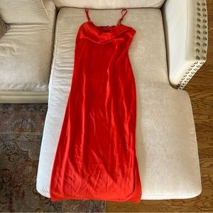 STUNNING Orange Nasty Gal Satin Gown